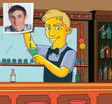Gelbes Cartoonportrait von einer Person
