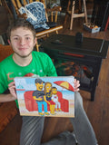Gelbes Cartoonportrait von einer Person