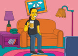 Gelbes Cartoonportrait von einer Person