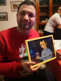 Gelbes Cartoonportrait von einer Person