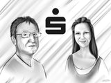 Digitale Schwarz-Weiße Kopfkarikatur - Karikaturen-Online - 6