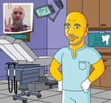Gelbes Cartoonportrait von einer Person