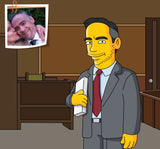 Gelbes Cartoonportrait von einer Person
