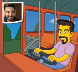 Gelbes Cartoonportrait von einer Person