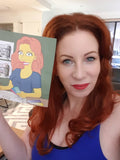 Gelbes Cartoonportrait von einer Person