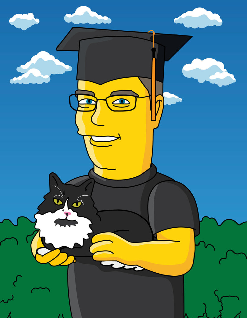 8th Grade Graduation Gift - Custom Portrait as Cartoon Character / eighth grade graduation gift / 8 grade graduation /gifts for 8th graders