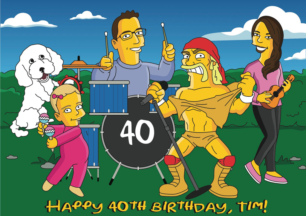 40th Birthday Gift - Cartoon Style Portrait / 40th birthday gift for man funny / 40th birthday gifts for women / 40th birthday gifts for her