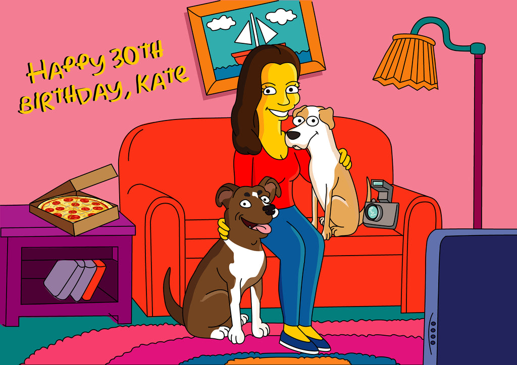 30th birthday for her - Cartoon Style Portrait / 30th birthday gift for her / 30th birthday gift for women / 30th birthday gifts for her