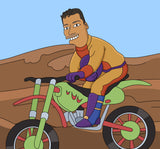 Dirt Biker Gift - Custom Portrait from Photo as Yellow Character / dirtbiking gift / dirtbike art / dirtbiker gift / dirt bike birthday