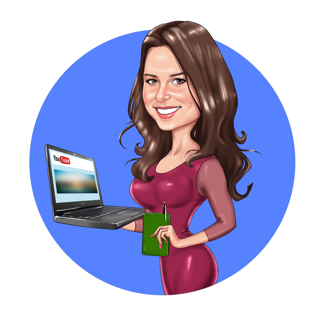 Blogger Logo - custom portrait for your business logo / writer logo / author logo / blog logo / vlogger logo