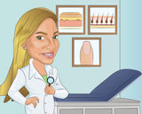 Dermatologe Karikatur