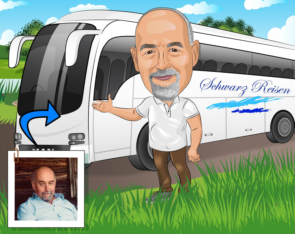 Busfahrer Karikatur
