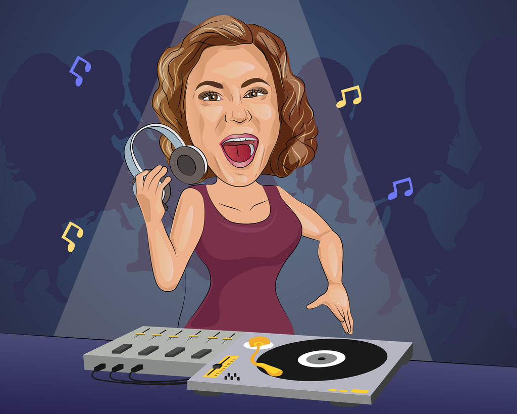 DJ Karikatur Geschenkidee