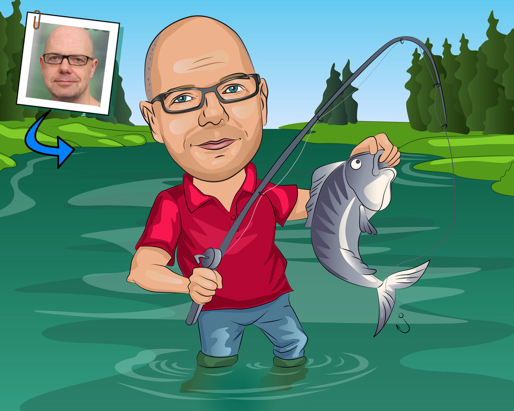 Angeln Karikatur