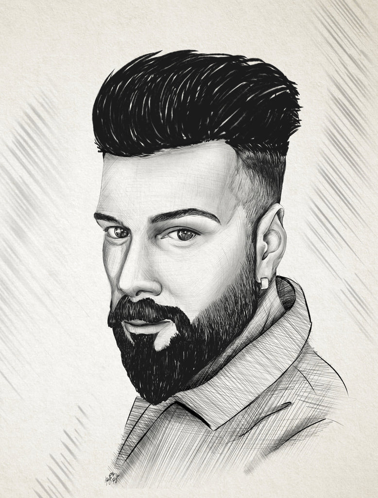 Digitales Schwarz-Weiß-Portrait