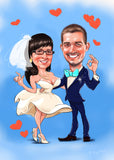 Hochzeitspaar Karikatur (Ganzkörper) - Karikaturen-Online - 4