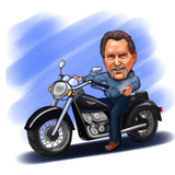 Karikatur mit dem Auto oder Motorrad