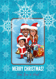 Christmas CARICATURE greeting card / Custom Xmas Card / Xmas Card Caricature / Caricature Holiday / Caricature Card