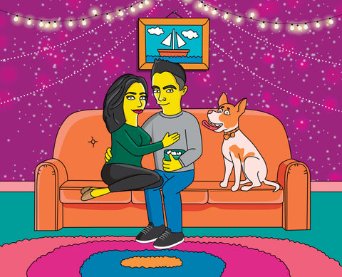 Boyfriend christmas gift - Portrait as Yellow Characters / personalized gift for boyfriend / Funny Christmas Gift for him boyfriend gift