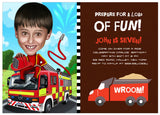 Boy birthday invite / Boy's birthday custom cartoon invitation card / boy cartoon card / boy caricature invites /boy caricature in a car