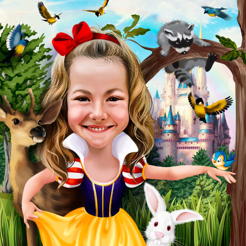 Custom Snow White Portrait / Snow White Party Ideas / Snow White Birthday / Snow White Party Invite / Snow White Invitations