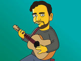 Duduk Player Gift - Portrait as Cartoon Character / Duduk art / Duduk gift / Duduk flute