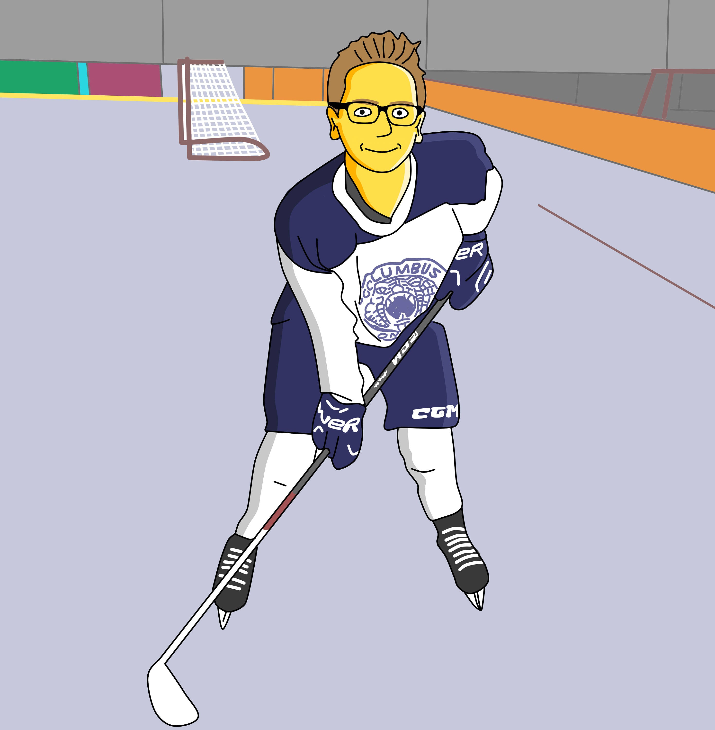 Hockey Spieler Karikatur
