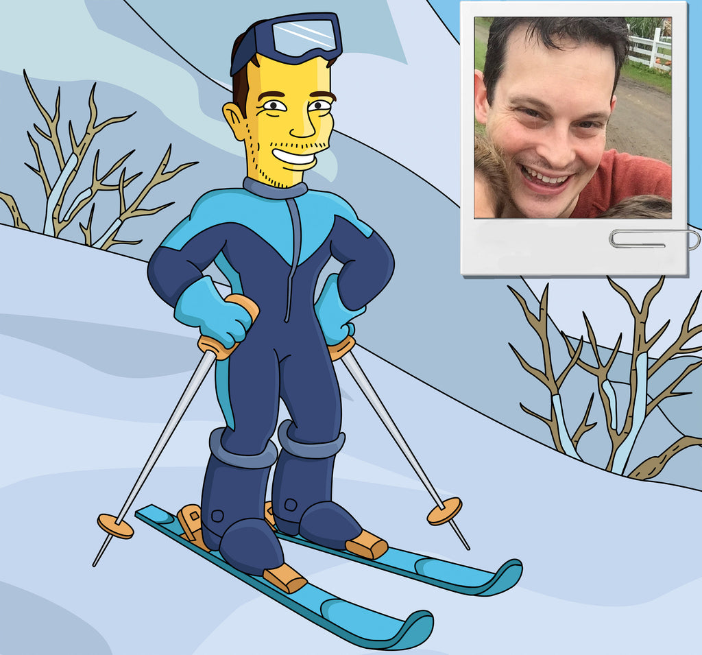 Skifahrer Karikatur