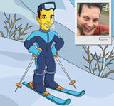 Skifahrer Karikatur