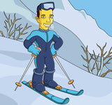 Skifahrer Karikatur