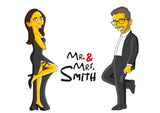 Mr and Mrs Gift  - Custom Portrait as Cartoon Characters / custom wedding gift mr and mrs guest book/ mr and mrs gifts / mr and mrs wall art