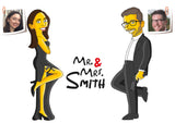 Mr and Mrs Gift  - Custom Portrait as Cartoon Characters / custom wedding gift mr and mrs guest book/ mr and mrs gifts / mr and mrs wall art