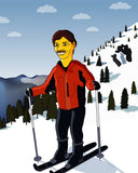 Skifahrer Karikatur