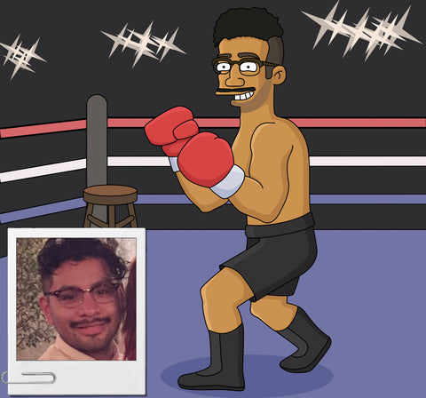 Boxtrainer Karikatur