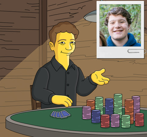 Pokerspieler Karikatur