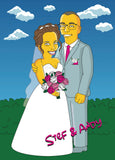 Mr and Mrs Gift  - Custom Portrait as Cartoon Characters / custom wedding gift mr and mrs guest book/ mr and mrs gifts / mr and mrs wall art