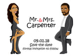 Save The Date cartoon characters card from photo / mr and mrs save the date cartoon / funny custom save the date cartoon