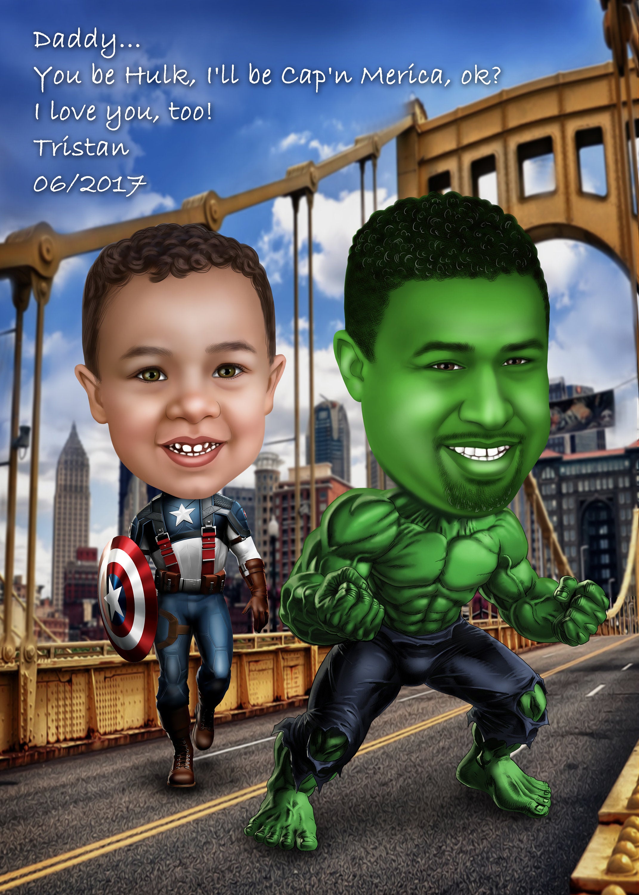 Hulk Portrait from your photo / hulk invitation / hulk art / hulk part –  Karikatur.shop