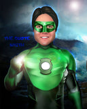 Green Lantern Portrait from your photo / Green Lantern art / Green Lantern gift / Green Lantern invite / Hal Jordan