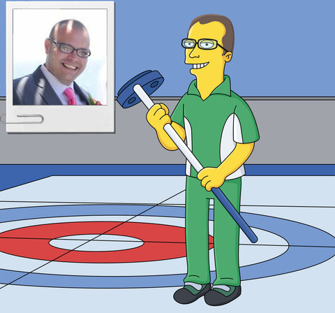 Curling-Spieler Karikatur
