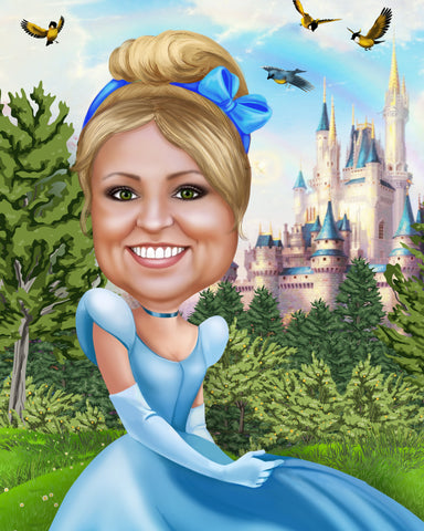 Custom Cinderella Portrait / Cinderella Party Ideas / Cinderella Birthday / Cinderella Party Invite / Cinderella art