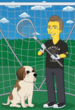 Lacrosse Coach Gift  - Custom Portrait from Photo as Yellow Cartoon Character / coach gift lacrosse / lacrosse dad gift / lacrosse coach dad