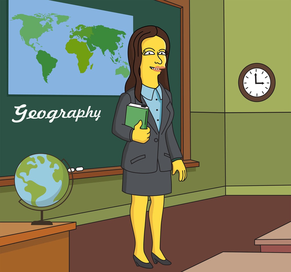 Geography Teacher Gift - Custom Portrait as Cartoon Character / geography professor gift / geographer gift