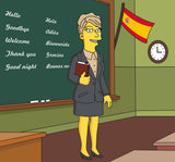 Spanish Teacher Gift - Custom Portrait as Yellow Cartoon Character / Spanish professor gift