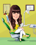 Dentist Gift - Custom Caricature Portrait From Your Photo / Dentist Gift Ideas / Dentist Caricature