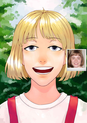 Custom Manga Commission portrait from your photo / custom manga drawing / fairy tail anime / chibi commission