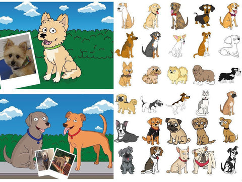 Custom Dog Portrait from photo / custom dog cartoon from photo / digital dog portrait / custom dog illustration / dog breed art