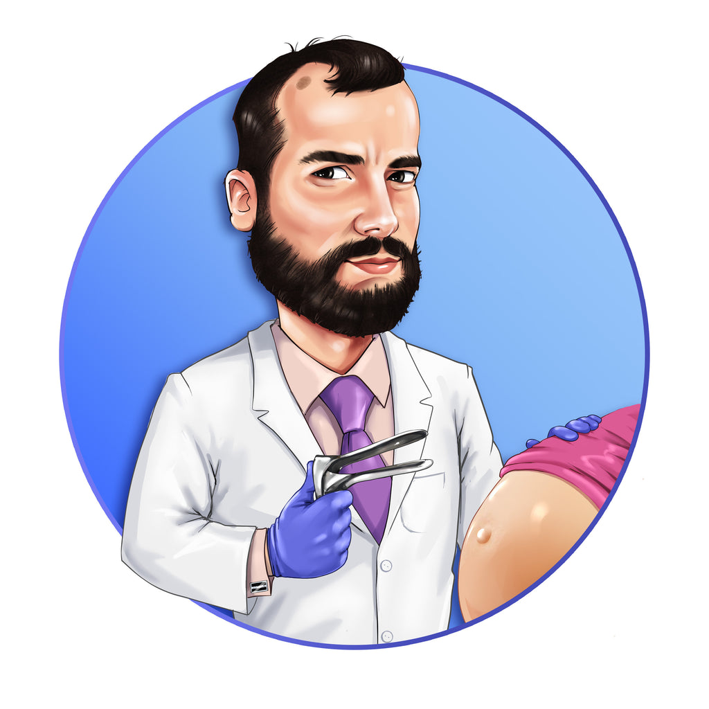 Gynecologist Gift - Custom Caricature Portrait from Photo / OBGYN gift