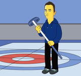 Curling-Spieler Karikatur