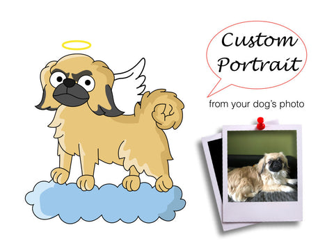 Custom Pekingese Memorial Portrait gift / Pekingese sympathy gift / Pekingese dog loss gift / Pekingese remembrance gift